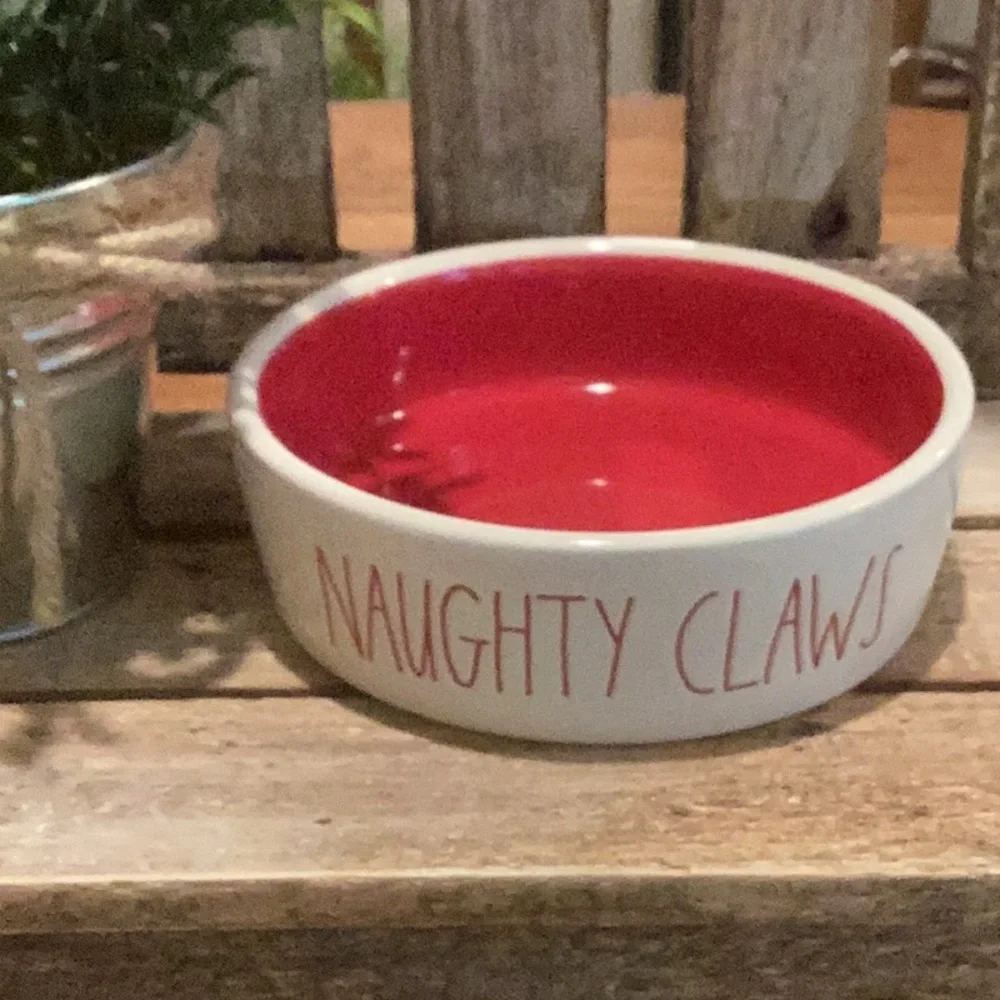 Rae Dunn NAUGHTY CLAWS Pet Bowl